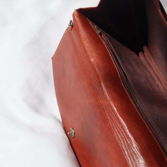 Vintage brown Shoulder bag with gold chain strap - Picture 5 of 7